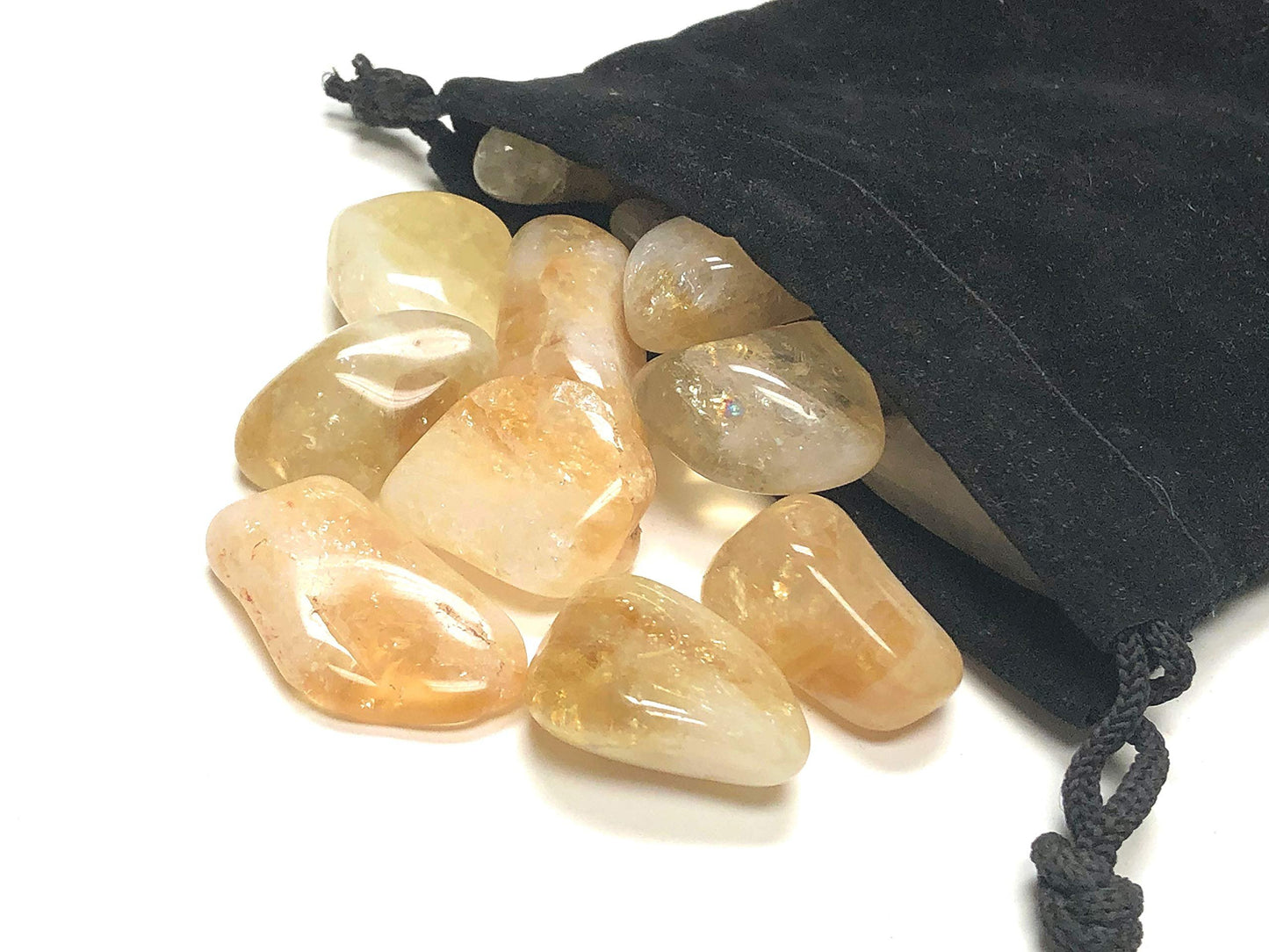 Zentron Crystal Collection: Tumbled Natural Citrine Stones Large 1" Gemstones (1/2 Pound)