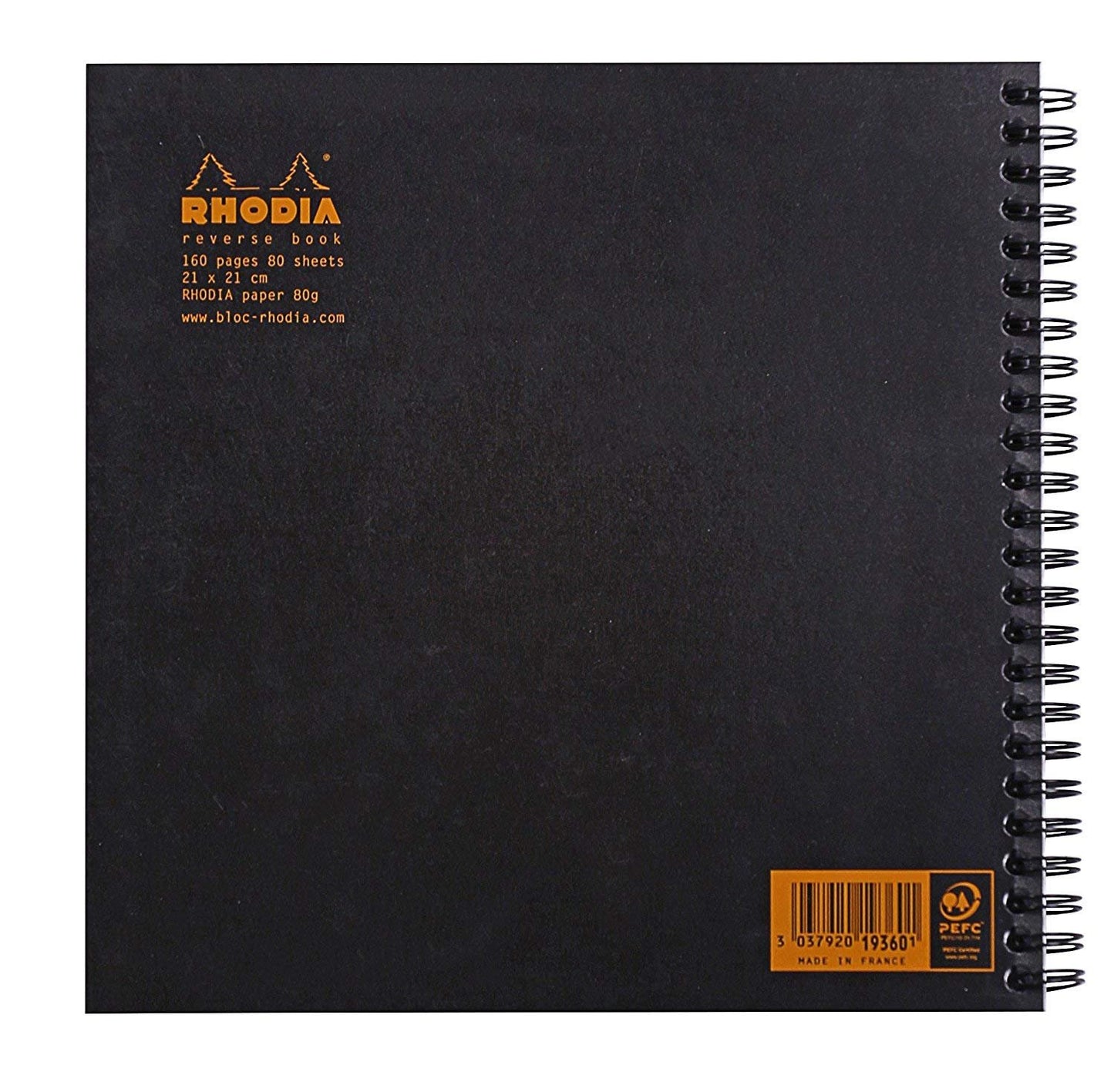 Rhodia Graph Reverse Standard Notebook, One Notebook, Black