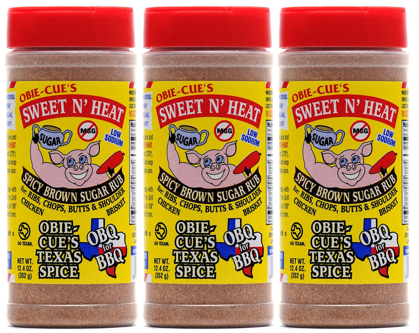 Obie-Cue's Sweet n Heat Gift Box 3-Pack (12 oz each bottle)