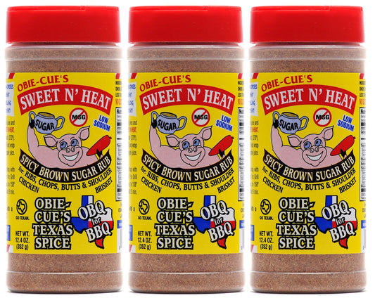 Obie-Cue's Sweet n Heat Gift Box 3-Pack (12 oz each bottle)