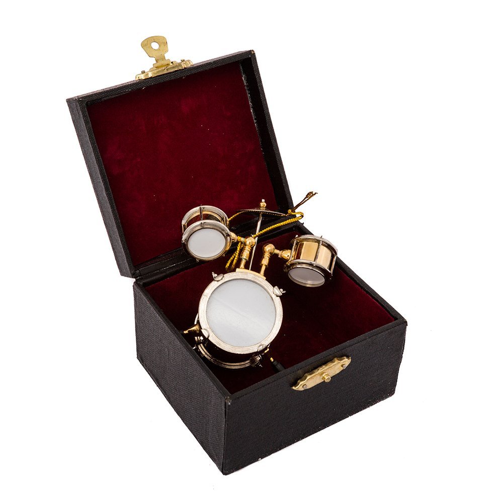 Kurt S. Adler Drum Set Christmas Ornament Band Member Brass Drums Musical Holiday Keepsake Christmas Tree Decoration