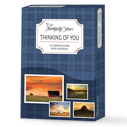 Faithfully Yours - Thinking of You Greeting Cards - Bible Scripture - (Box of 12)