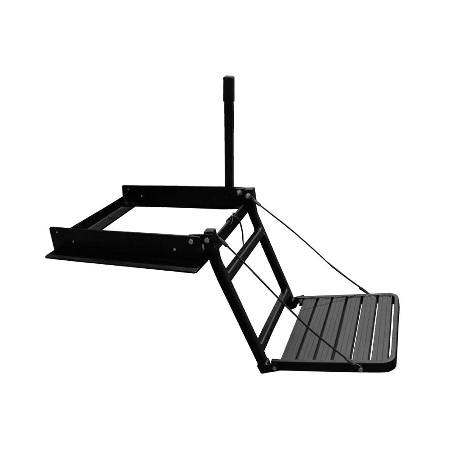 Great Day Truck N' Buddy Folding Tailgate Step/Seat Platform for Work Flatbed Trucks and Equipment Trailers - 300 lbs Weight Capacity - Black Powder-Coated Finish, TNB2000B