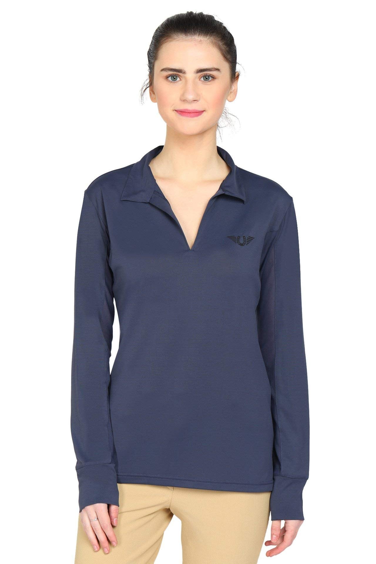 TuffRider Ladies Taylor Long Sleeve Polo - Wine - 3X