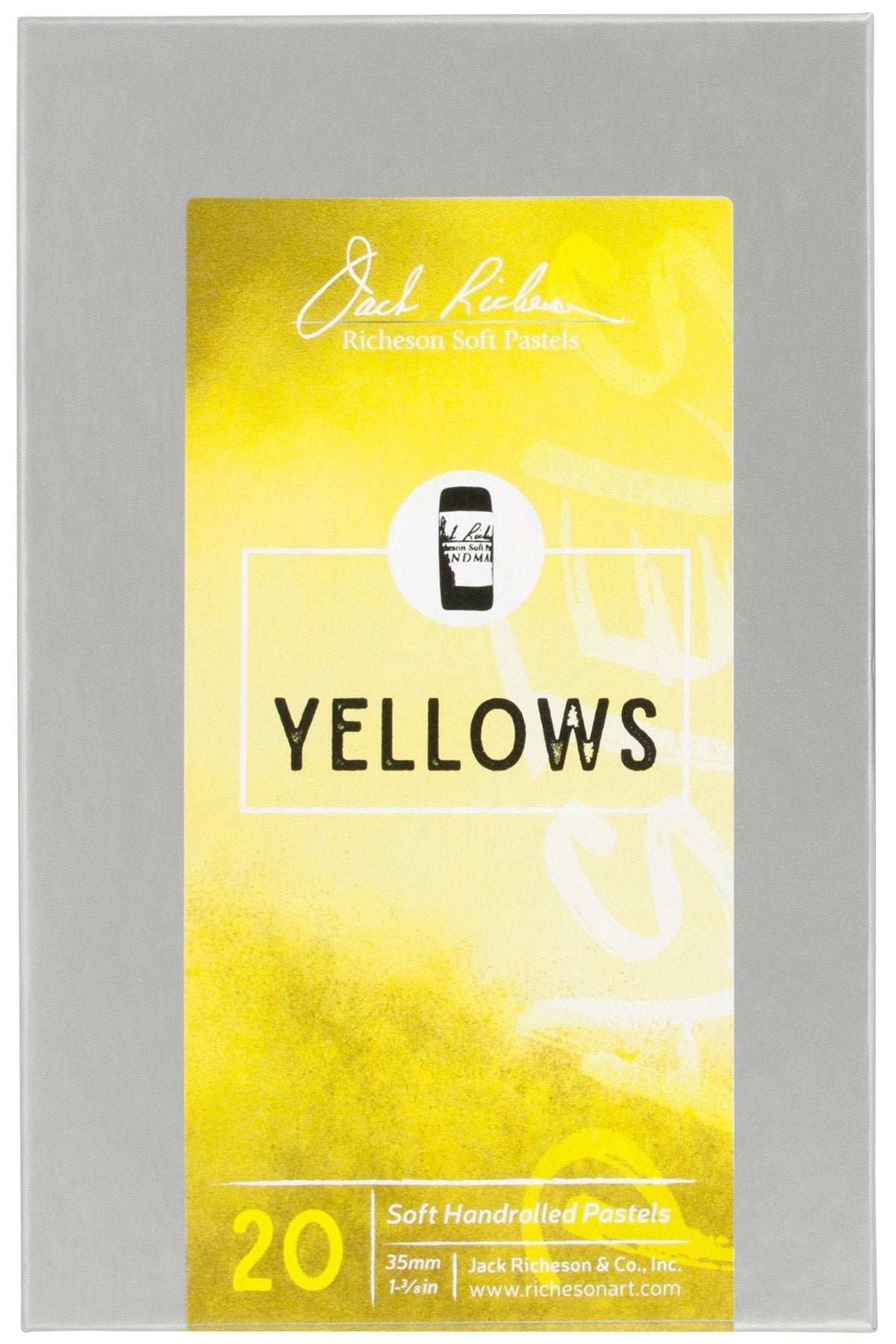 Jack Richeson 20 Piece Color Value Yellows Hand Rolled Soft Pastel Set