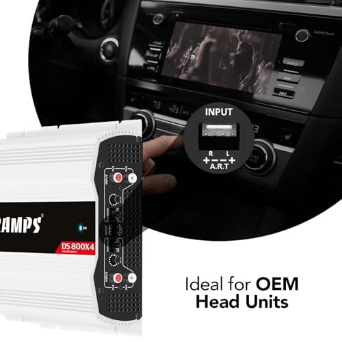 Taramps DS 800x4 2 Ohms 800 Watts RMS, 4-Channel 200x4 Watts RMS, Class D, Full Range, Crossover High/Low Pass Fixed, Bridgedable, Car Audio Amplifier