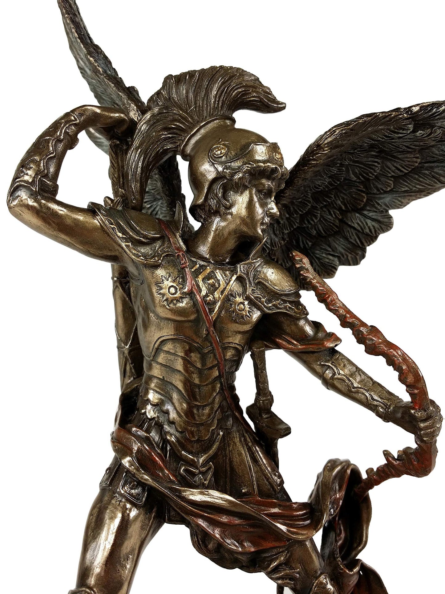 VERONESE DESIGN 9.5 Inch Archangel Saint Uriel with Crossbow Statue Sculpture Bronze Color Angel