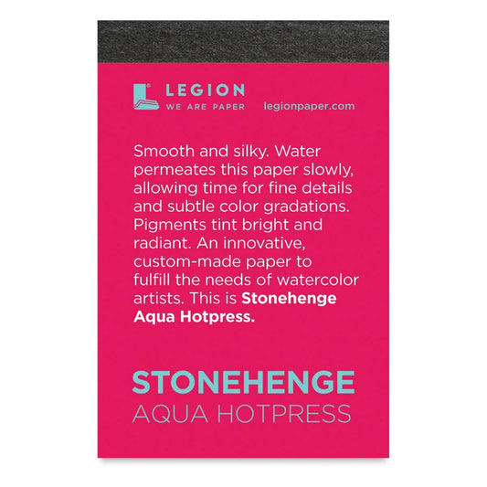 Legion Stonehenge Aqua Mini Pad - Hot Press, 2-1/2" x 3-3/4", 140 lb, 10 Sheets