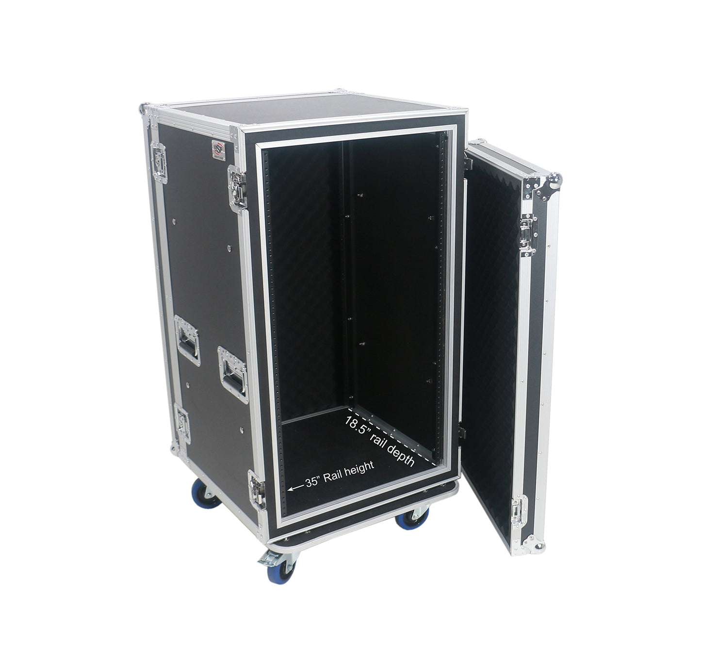 20 Space (20U) ATA Rack Amp Road Shock Mount Case (20" Deep) w/ Casters