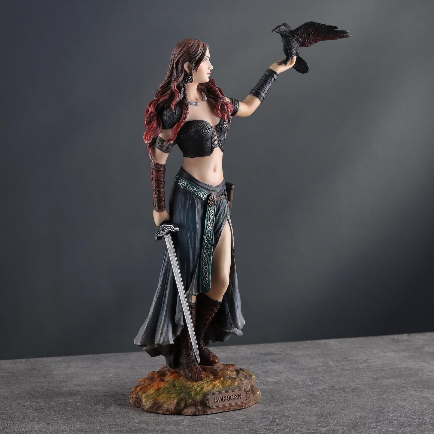 VERONESE DESIGN 11 Inch Morrigan The Celtic Goddess of Birth and Battle Resin Sculpture Hand Painted Finish