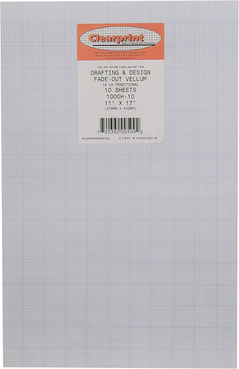 Clearprint 1000H Design Vellum Sheets with Printed Fade-Out