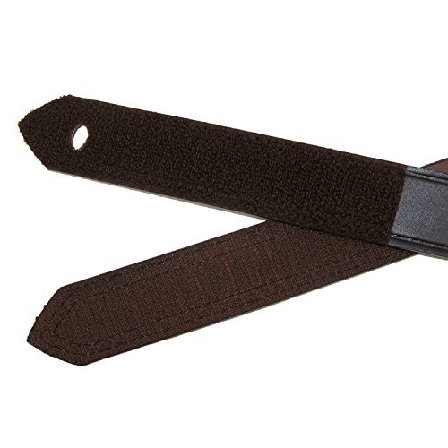 Boston Leather Mens Leather 1 3/8 inch Hook and Loop No Scratch Work Belt | Brown 34