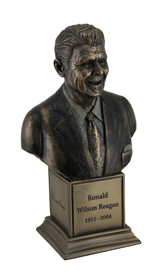 Veronese Design Ronald Wilson Reagan Bronze Finish Statue On Inscribed Plinth