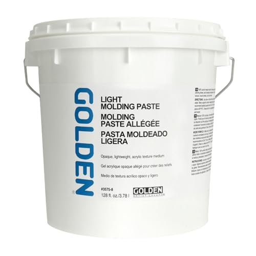 Light Molding Paste by GOLDEN, 128 fl. oz. Jar, Professional Acrylic Paste Medium, Opaque