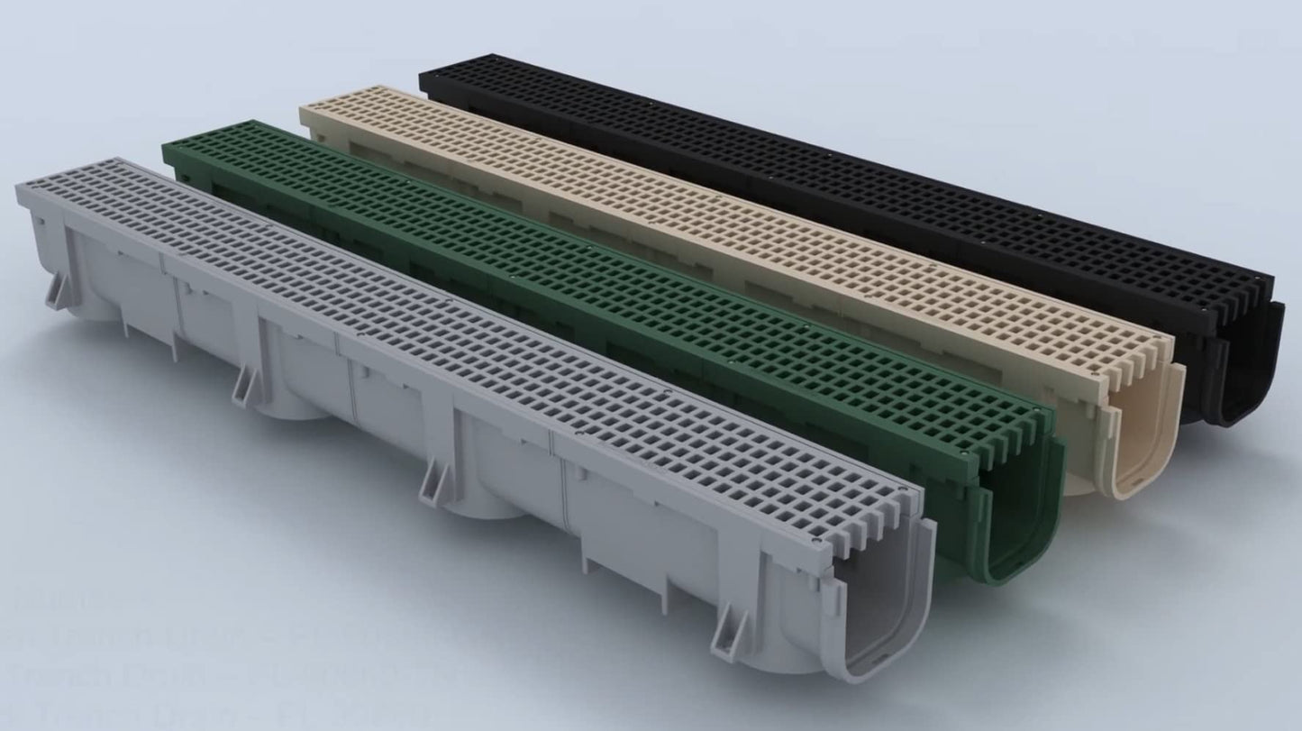 Polylok Heavy Duty Trench Drain Open End Outlet - Black