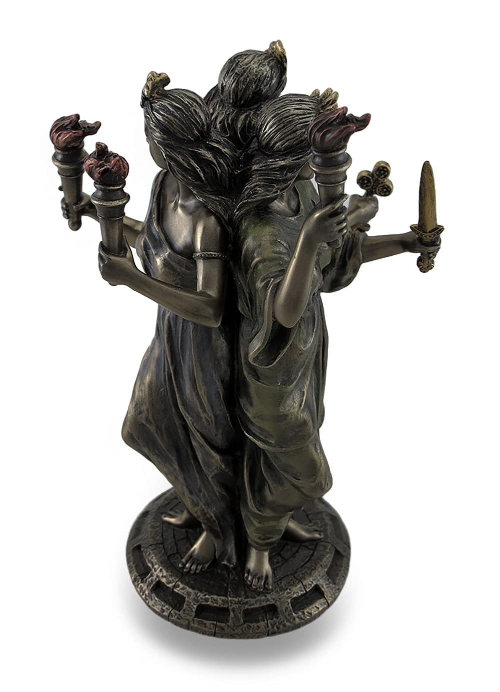 Veronese Designs 8 1/4" Tall Hecate Greek Triple Goddess of Magic Statue Cold Cast Resin Antique Bronze Finish Moon Goddess Sculpture