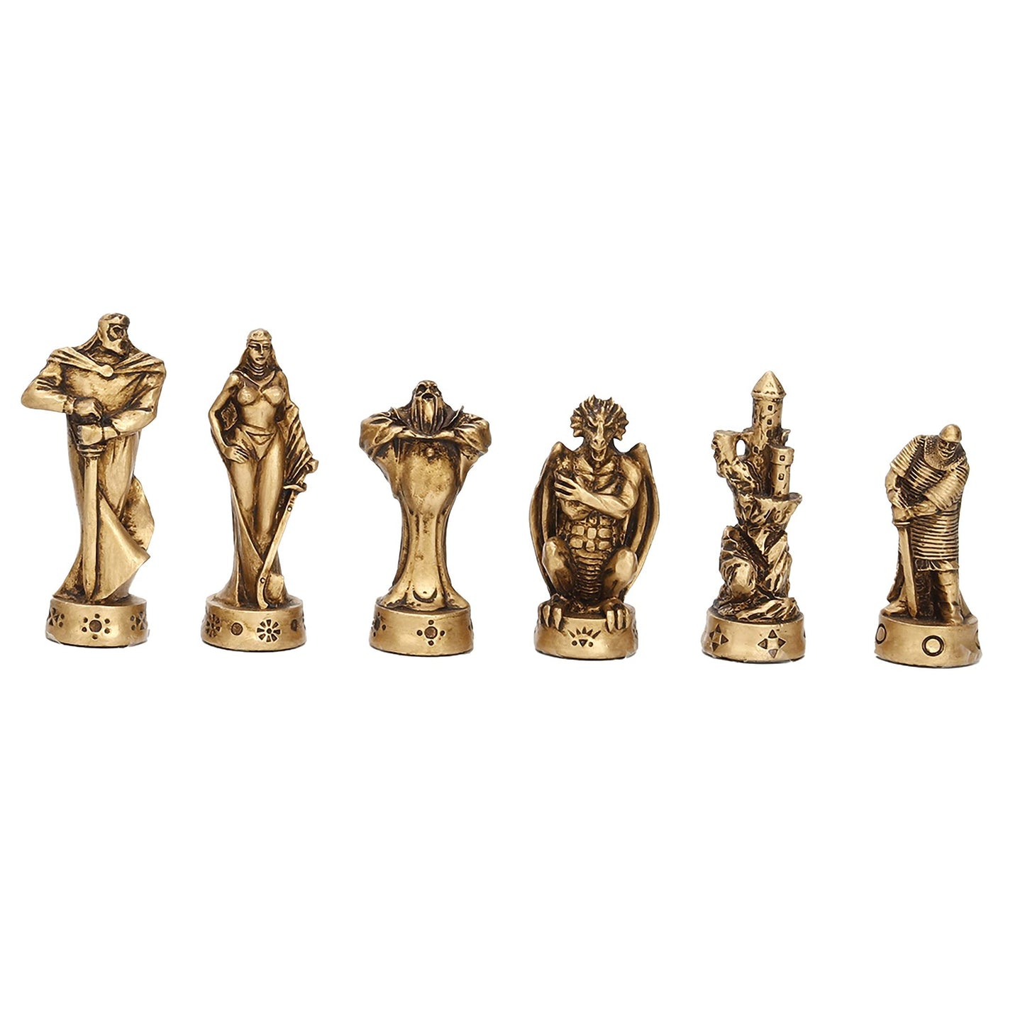 Veronese Design 3 3/8 Inch Tall Medieval Fantasy Chessmen Set Hand Painted Resin Premium Collectible