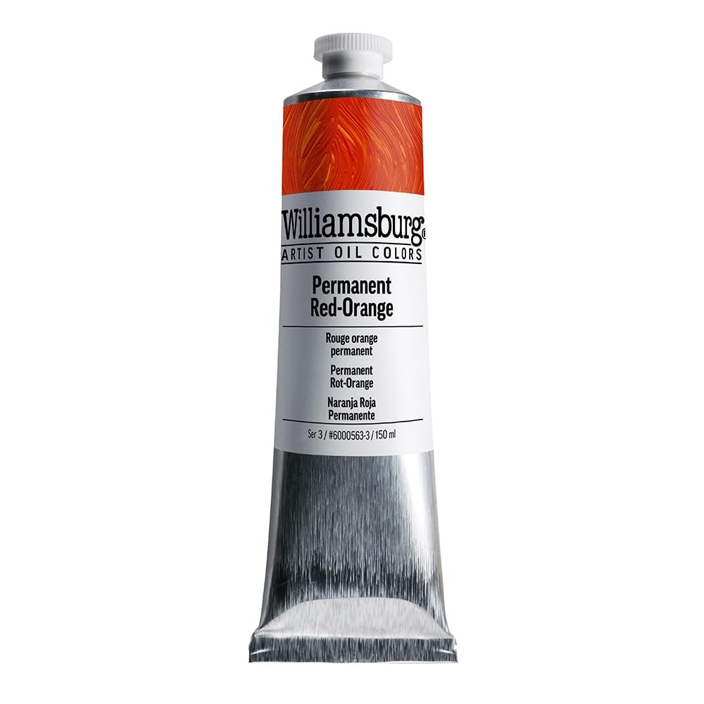Williamsburg Artist Oil Colors by GOLDEN, Cadmium Red Vermilion, 150 ml tube, Professional Oil Paint, Opaque