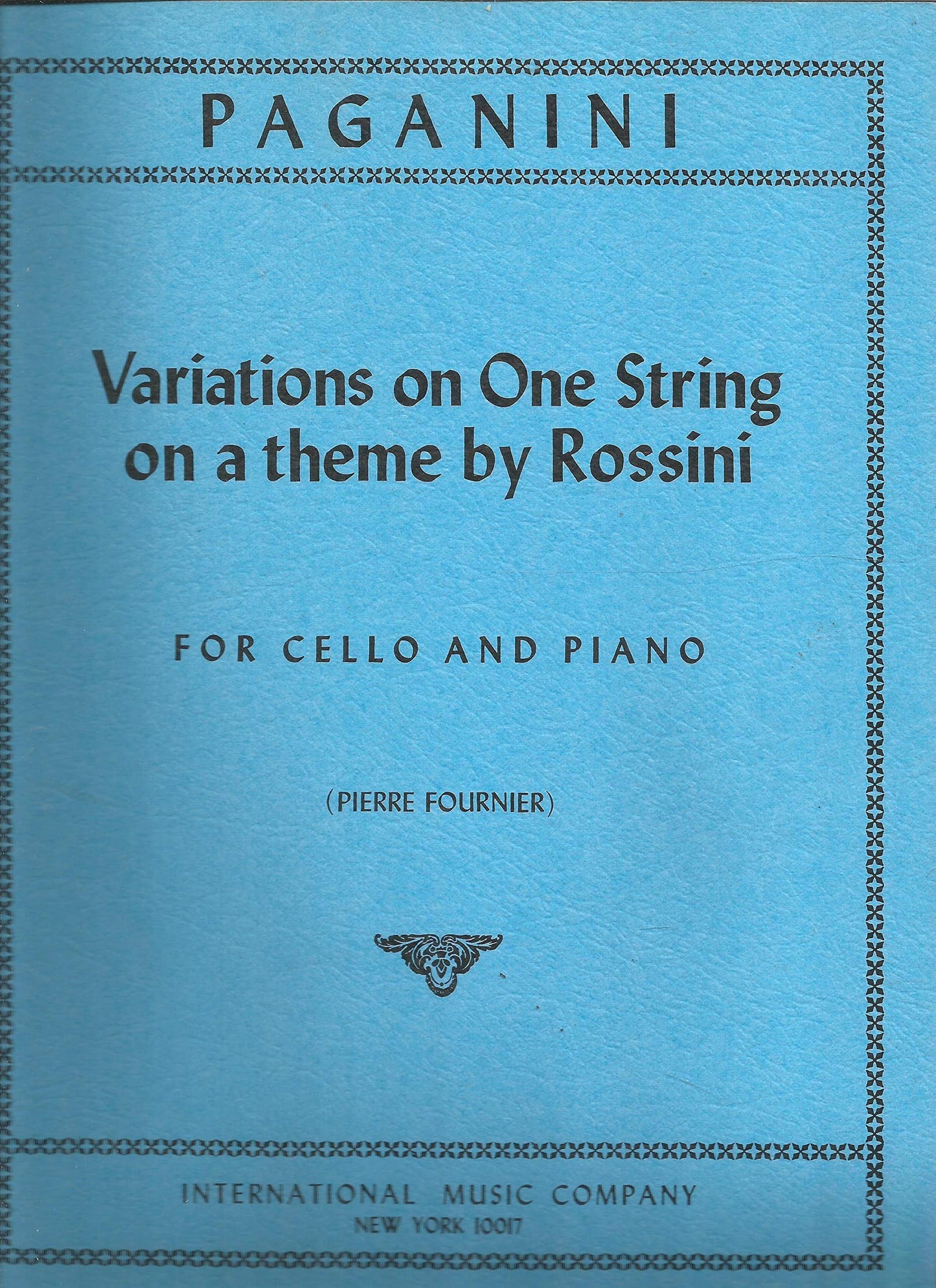 Paganini: Variations on One String on Theme by Rossini for Cello and Piano