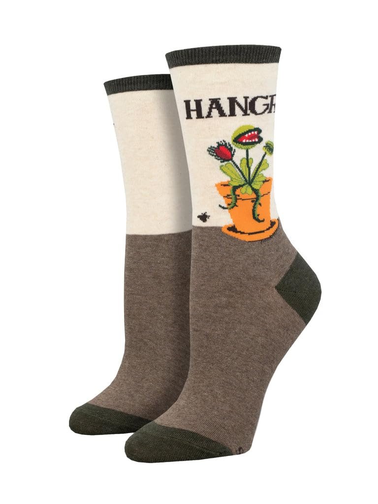 Socksmith Women's Hangry Crew Socks, Ivory Heather