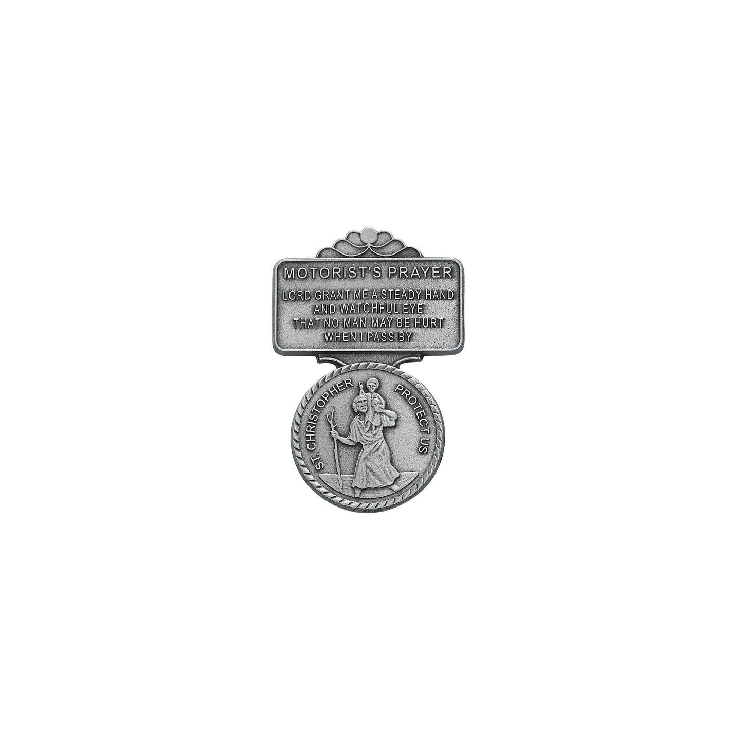 St Christopher Medal Pendant Visor Clip Visor Clips
