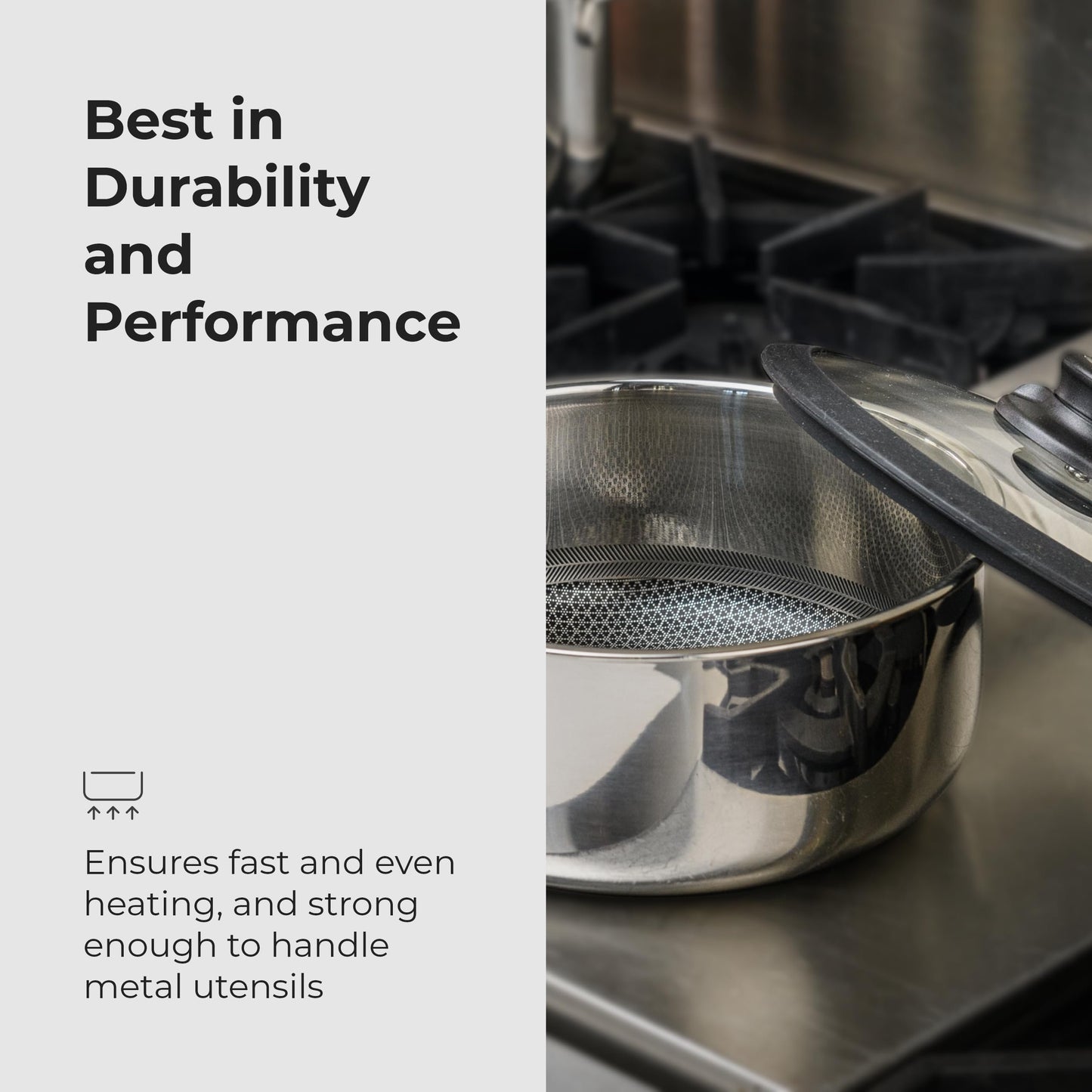 Black Cube Quick Release Cookware, Saucepan with Lid, 8-Inch/2.5 Quart