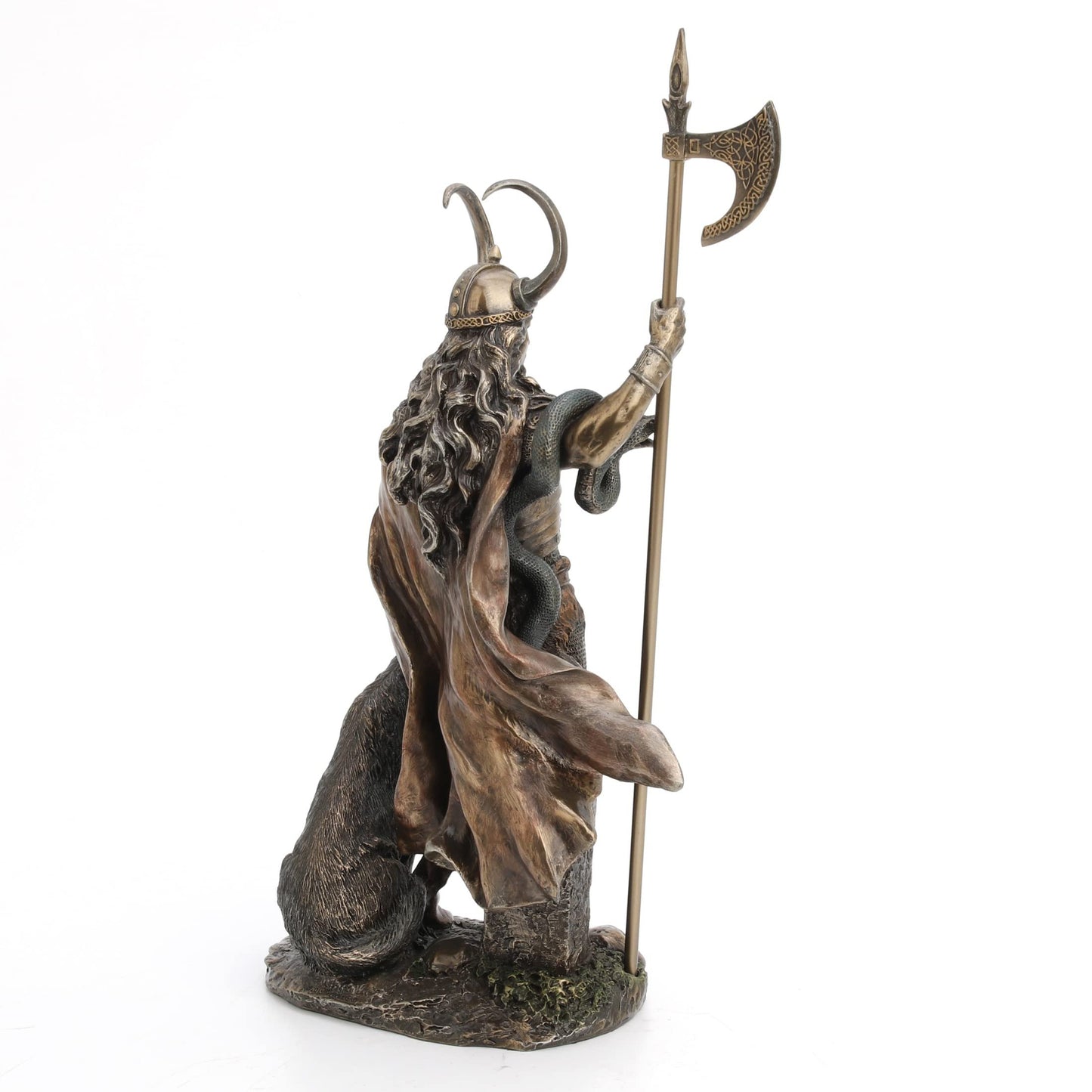 Bronze Norse God Loki God of Mischief Sculpture, Figurines Home Decor, 13.75 Inches