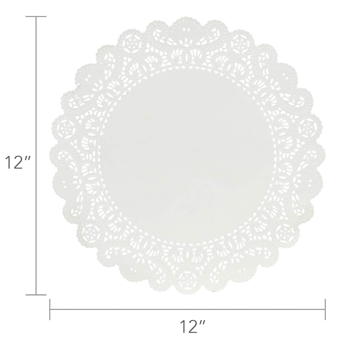 Hygloss Round Paper Doilies - 100 Pcs. 10-Inch - Decorative White Lace Doilies - Disposable and Food Grade Safe