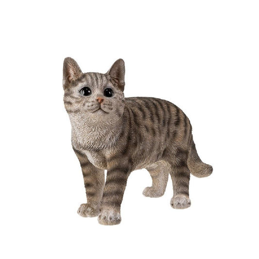 Pacific Trading Grey Tabby Cat, 7.68-inches Height, Cold Cast Resin, Home, Home Décor