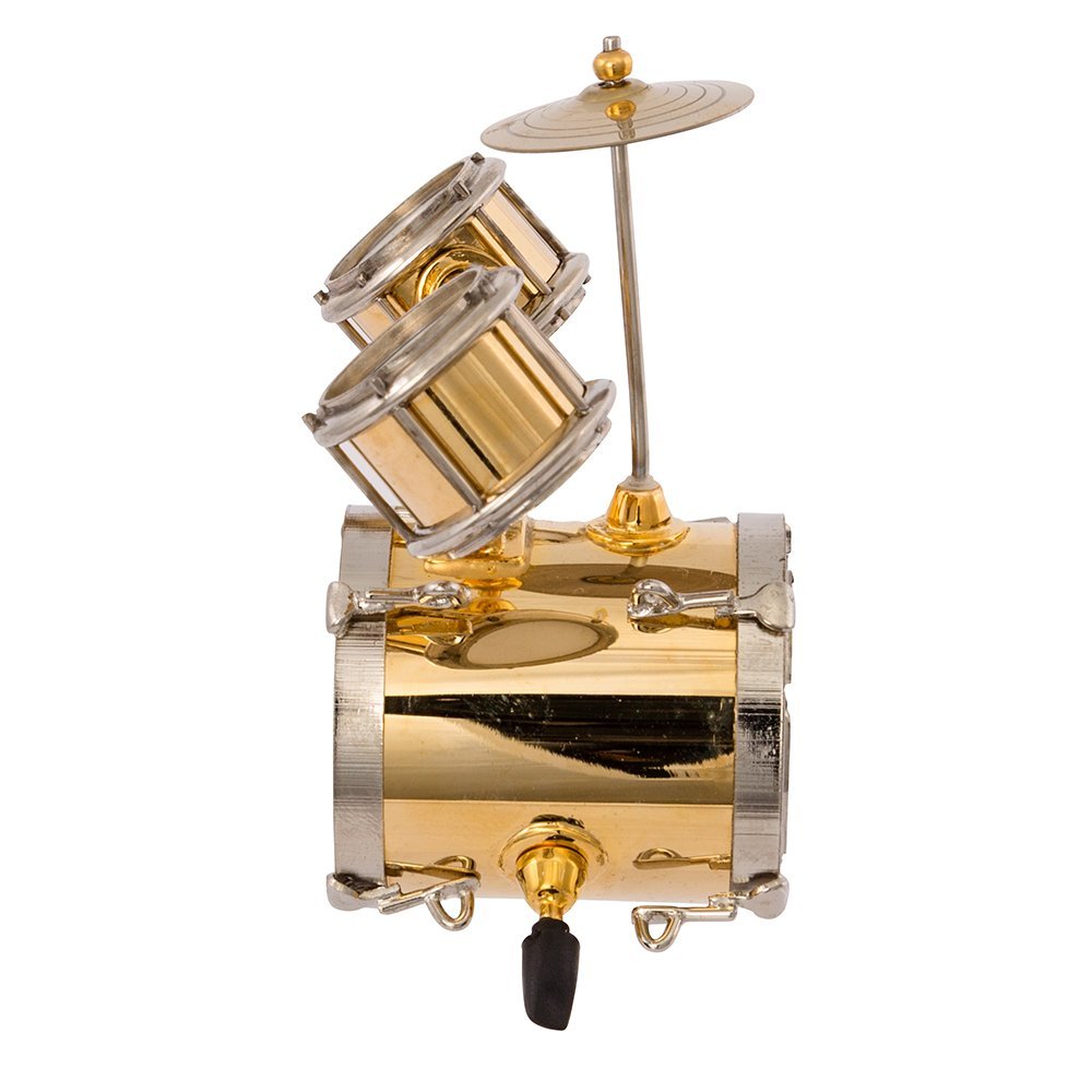 Kurt S. Adler Drum Set Christmas Ornament Band Member Brass Drums Musical Holiday Keepsake Christmas Tree Decoration