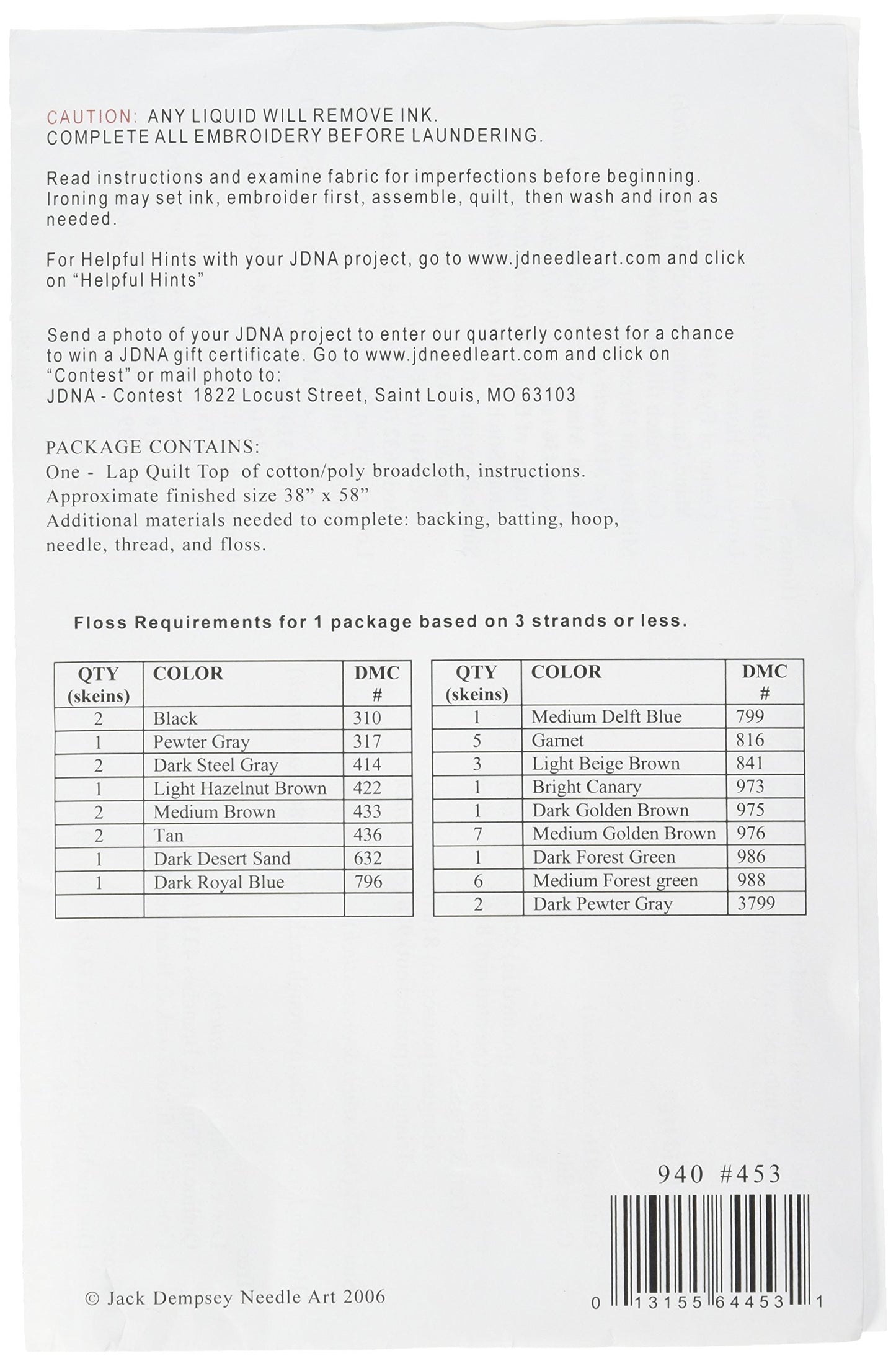 Jack Dempsey Stamped White Lap Quilt Top, 40-Inch by 60-Inch, Field of Horses