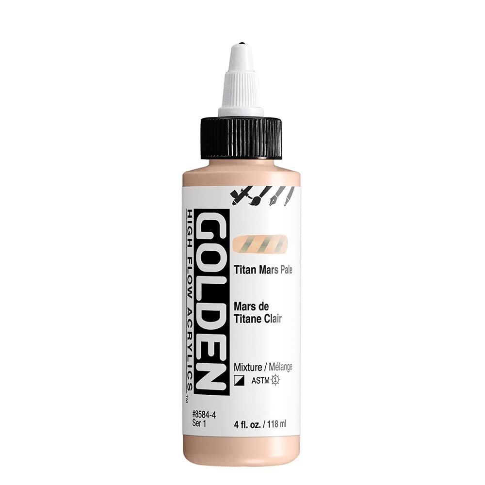 High Flow Acrylics by GOLDEN, Titan Mars Pale, 4 fl. oz. Bottle, Professional Acrylic Paint, Semi-Opaque
