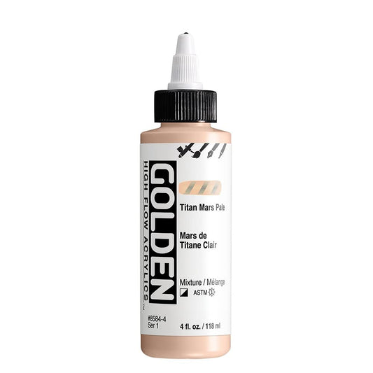 High Flow Acrylics by GOLDEN, Titan Mars Pale, 4 fl. oz. Bottle, Professional Acrylic Paint, Semi-Opaque