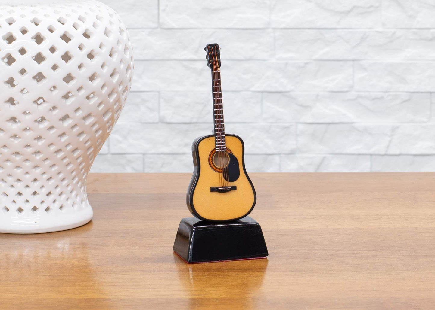 Broadway Gift Miniature Resin Stone Classic Guitar with Pickguard 6 inch Decorative Figurine with Base