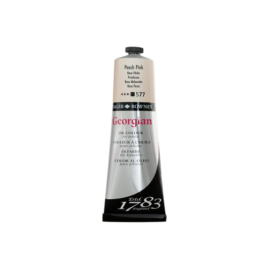 Daler Rowney Georgian Oil Paint Peach Pink 225ml Tube - Art Paints for Canvas Paper and More - Oil Painting Supplies for Artists and Students - Artist Oil Paint for Any Skill Set