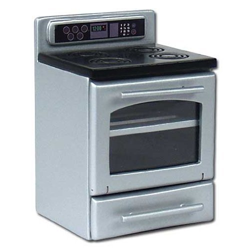 Aztec Imports, Inc. Dollhouse Miniature Free Standing Modern Stainless Steel Range