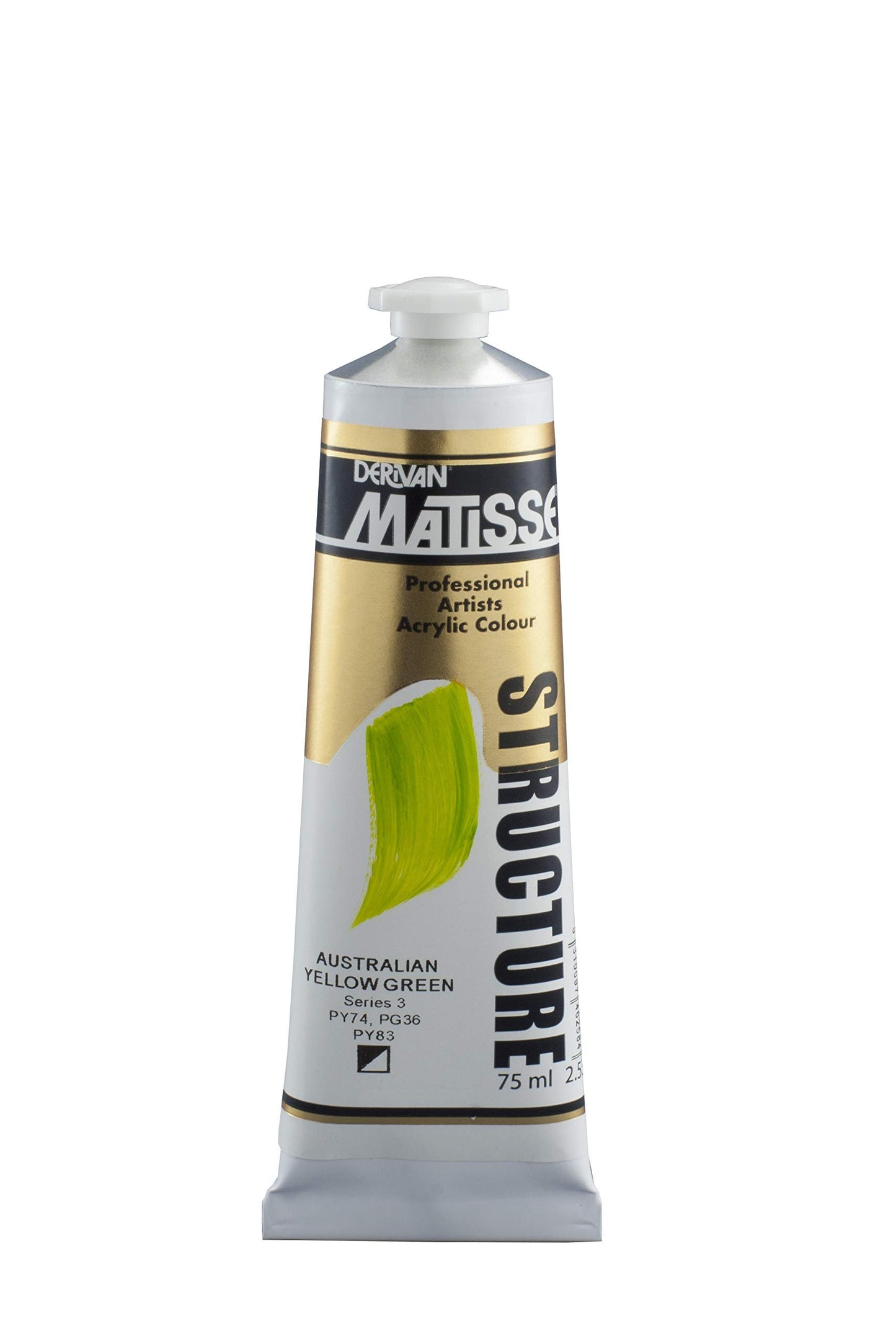 Matisse Structure Heavy Body Acrylic Paint High Viscosity Acrylics - 75 ml Tube - Australian Yellow Green
