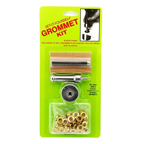 C.S. Osborne Set-It-Yourself Grommet Kit K234-0, 1/4" Hole, W/Brass Grommets