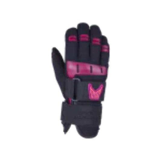 HO World Cup Womens Waterski Gloves Black/Pink Sz L