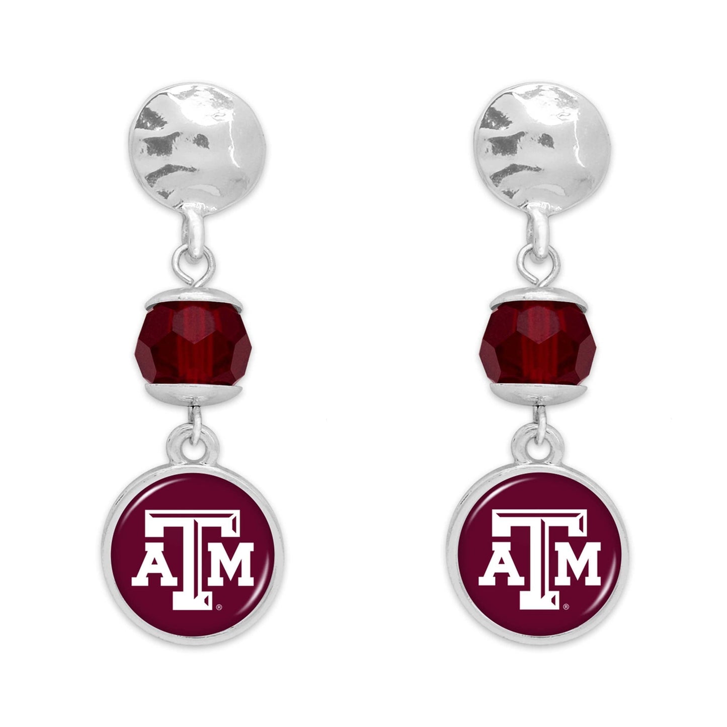 From the Heart Texas A&M Aggies Ivy Crystal Silver Earrings Jewelry Gift TAMU