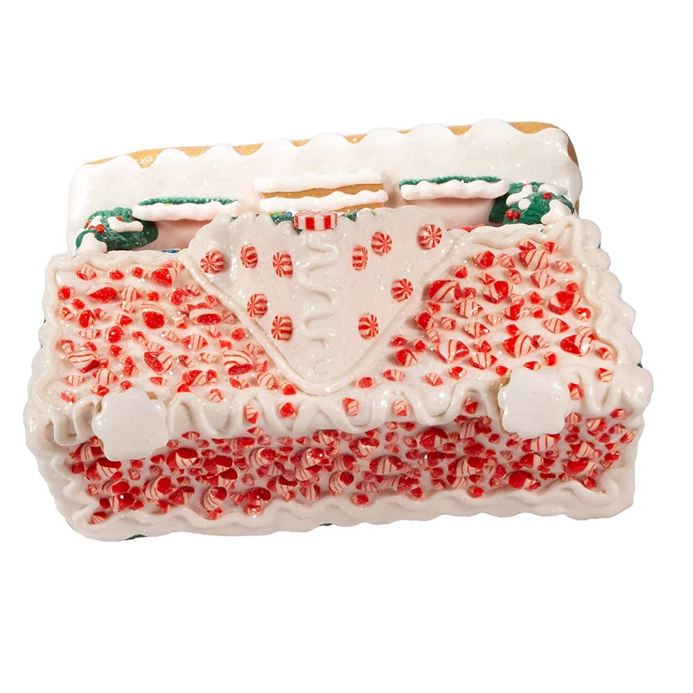 Kurt S. Adler Battery-Operated LED Music Box Gingerbread House, 9.5-Inch, Multicolored