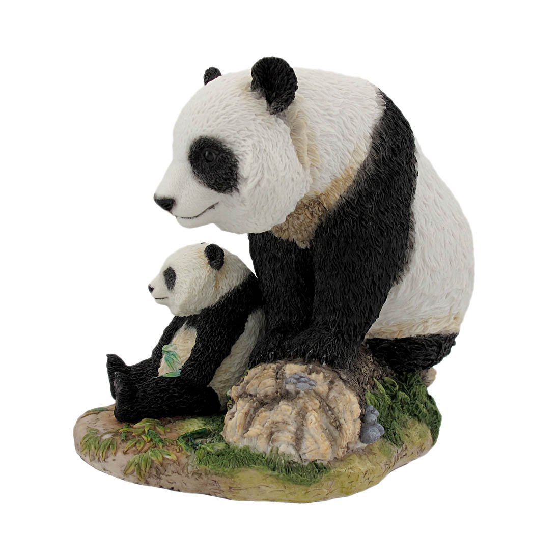 8 Inch Animal Figurine Sitting Panda Bear and Cub Collectible Display
