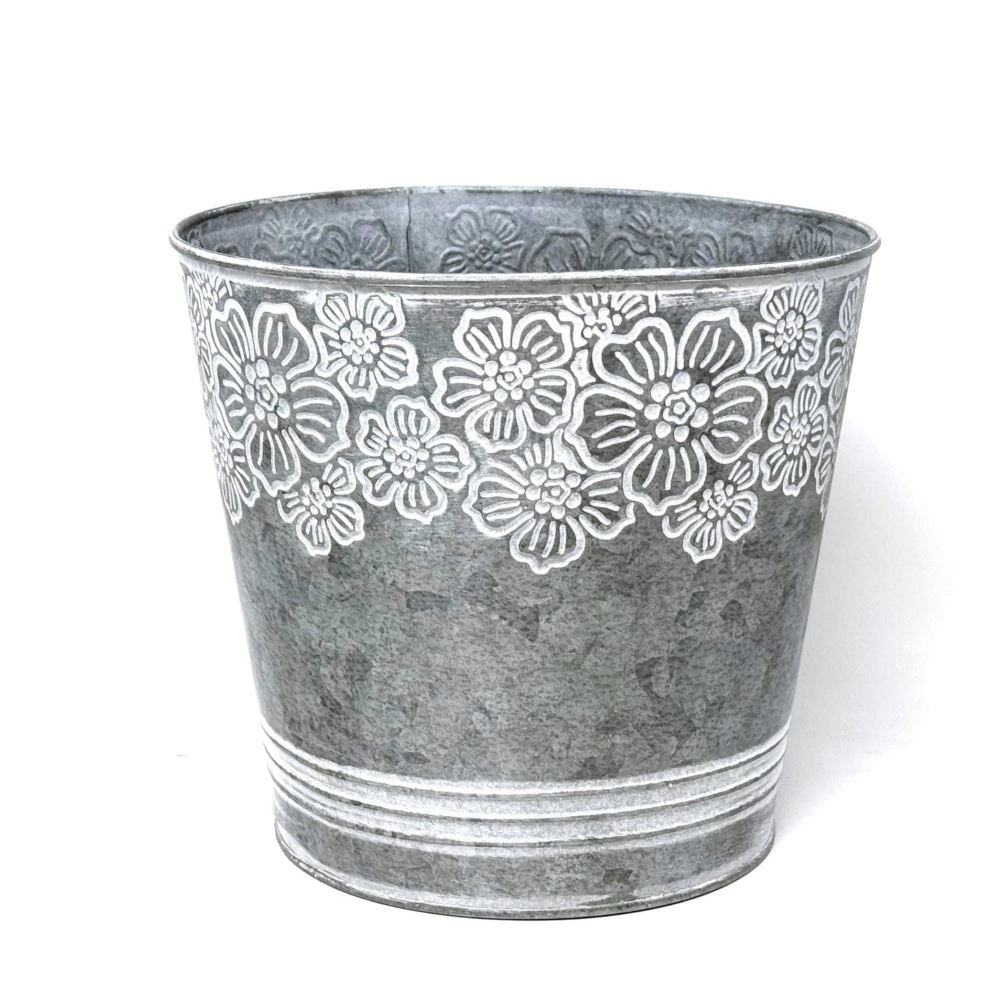 allgala llgala Galvanized Planter Pot Indoor and Outdoor Decoration-Round