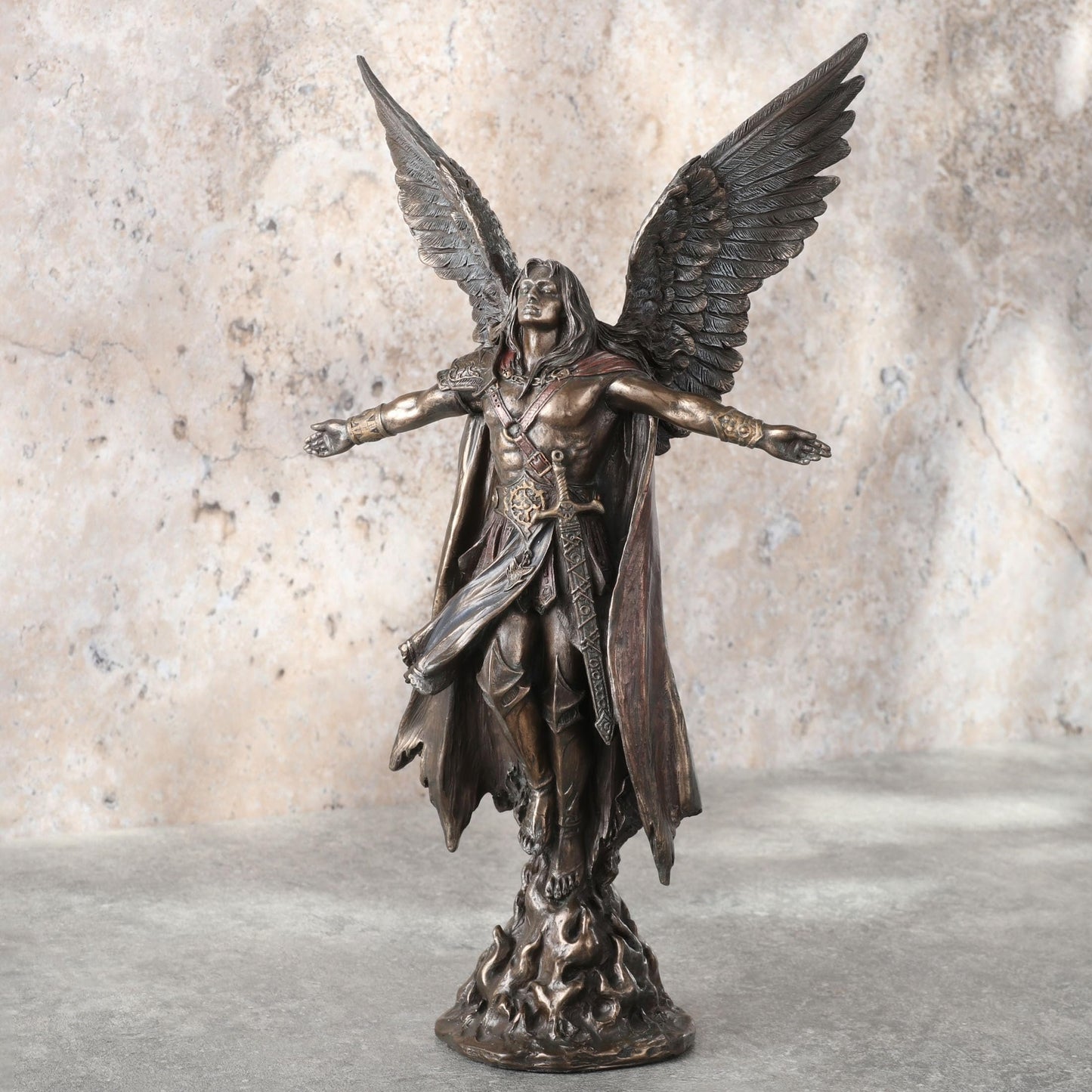 Ascending Saint Michael Archangel Statue 11-inch