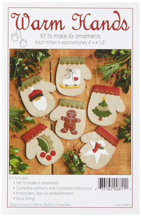 Rachel's Of Greenfield Warm Hands Ornament Kit, Set of 6
