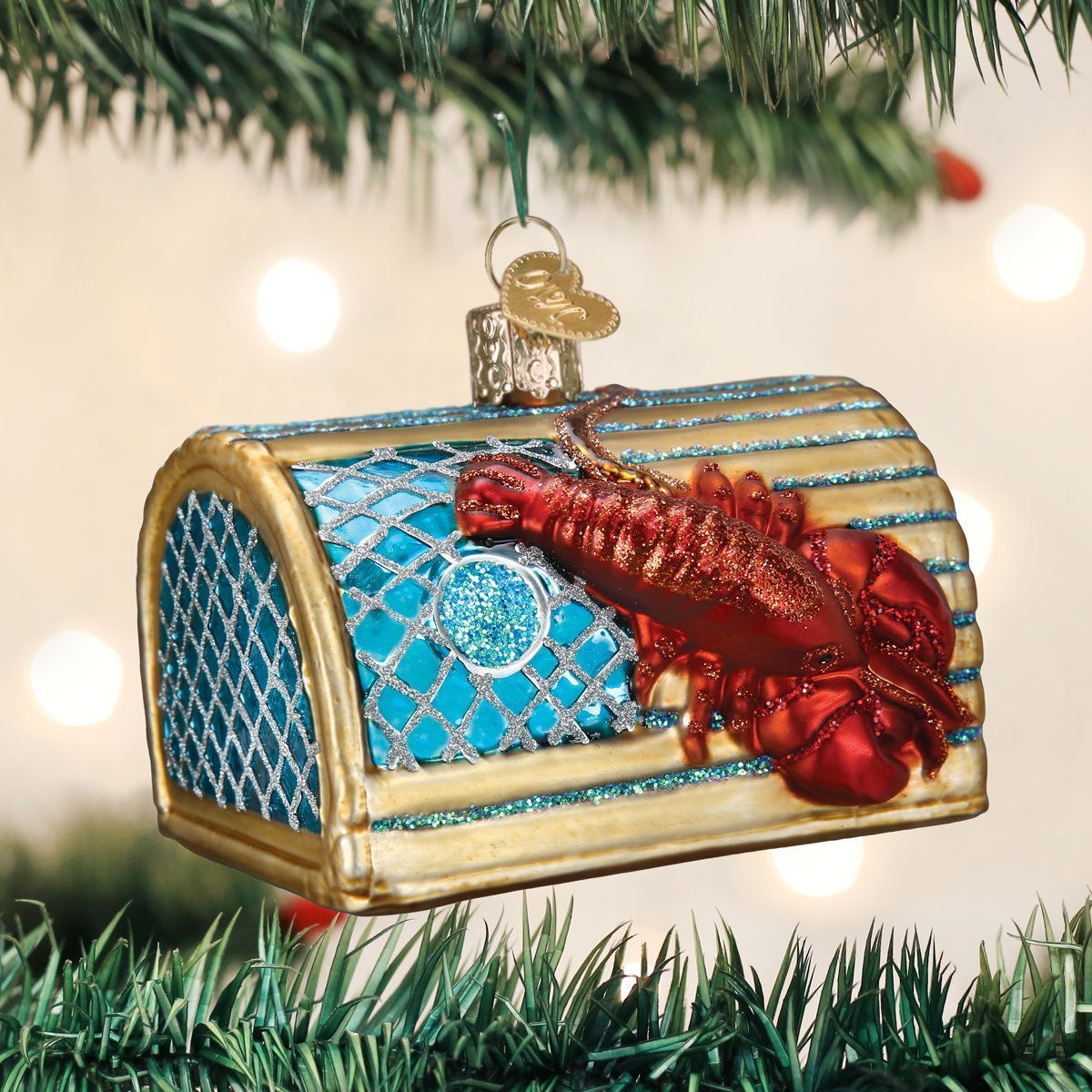 Old World Christmas Ornaments: Crab and Lobsters Glass Blown Ornaments for Christmas Tree
