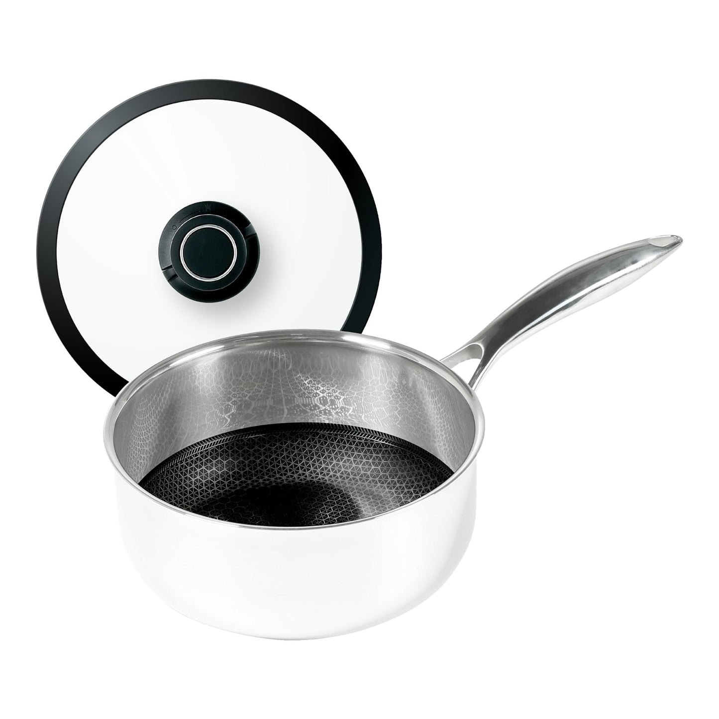 Black Cube Quick Release Cookware, Saucepan with Lid, 8-Inch/2.5 Quart