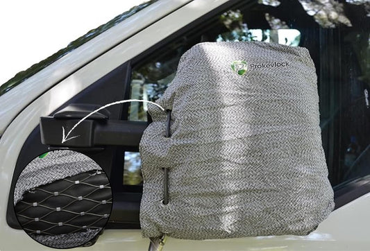 New & Improved ProKevLock Vehicle Side Mirror Covers Set with Anti-Theft Lock, UHMWPE, HPPE, 304 CRES Steel Mesh, Fits all Vehicles & Most Pickup Trucks, Protection from Ice