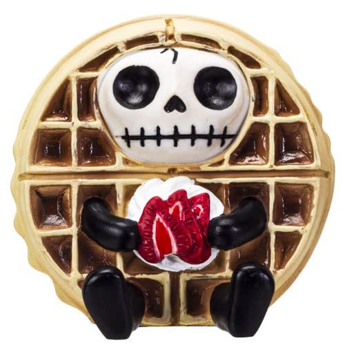 Furrybones Puffle Signature Skeleton in a Belgian Waffle Costume with a Strawberry Topping Friend 3.5” Tall
