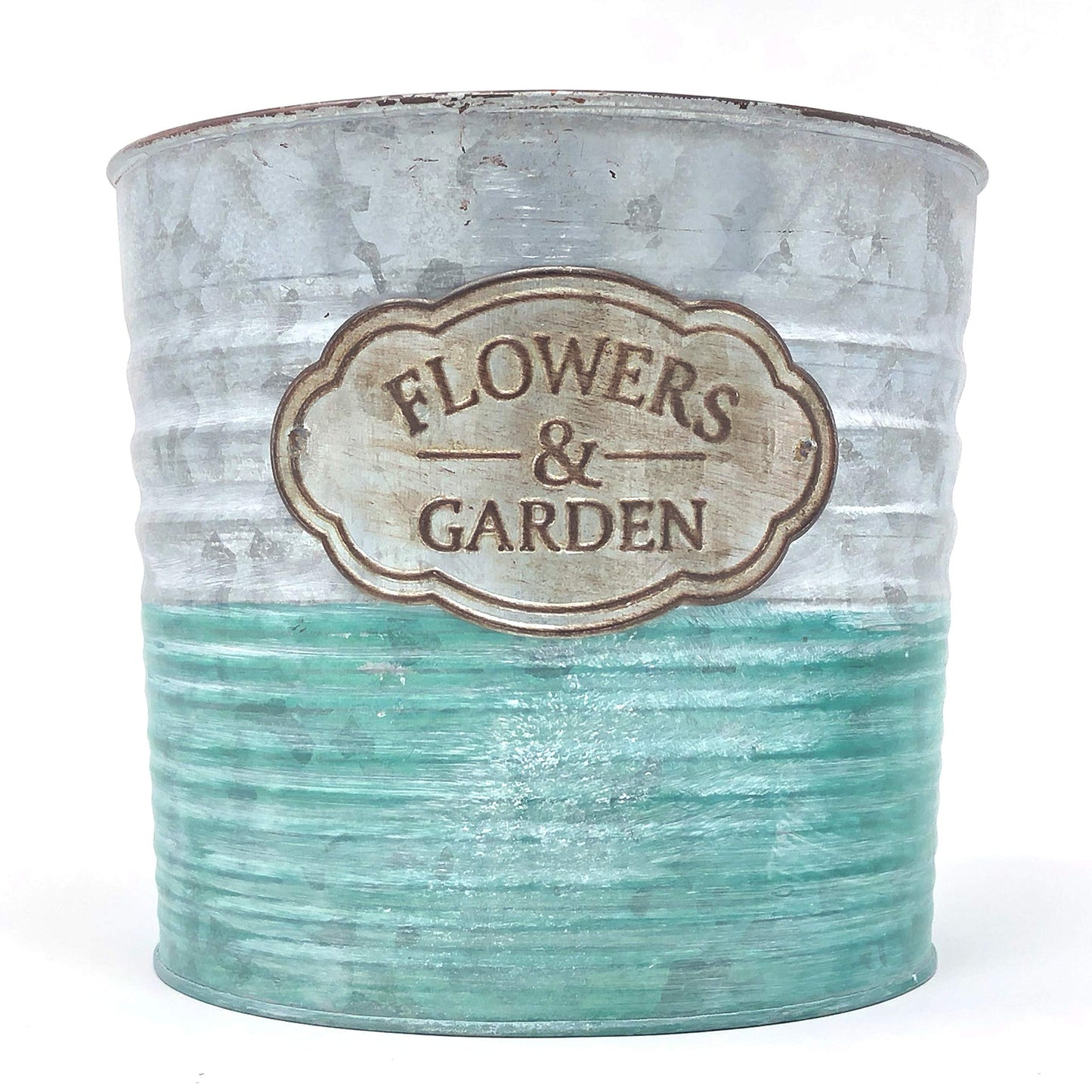allgala 8" Galvanized Planter Pot Indoor and Outdoor Decoration